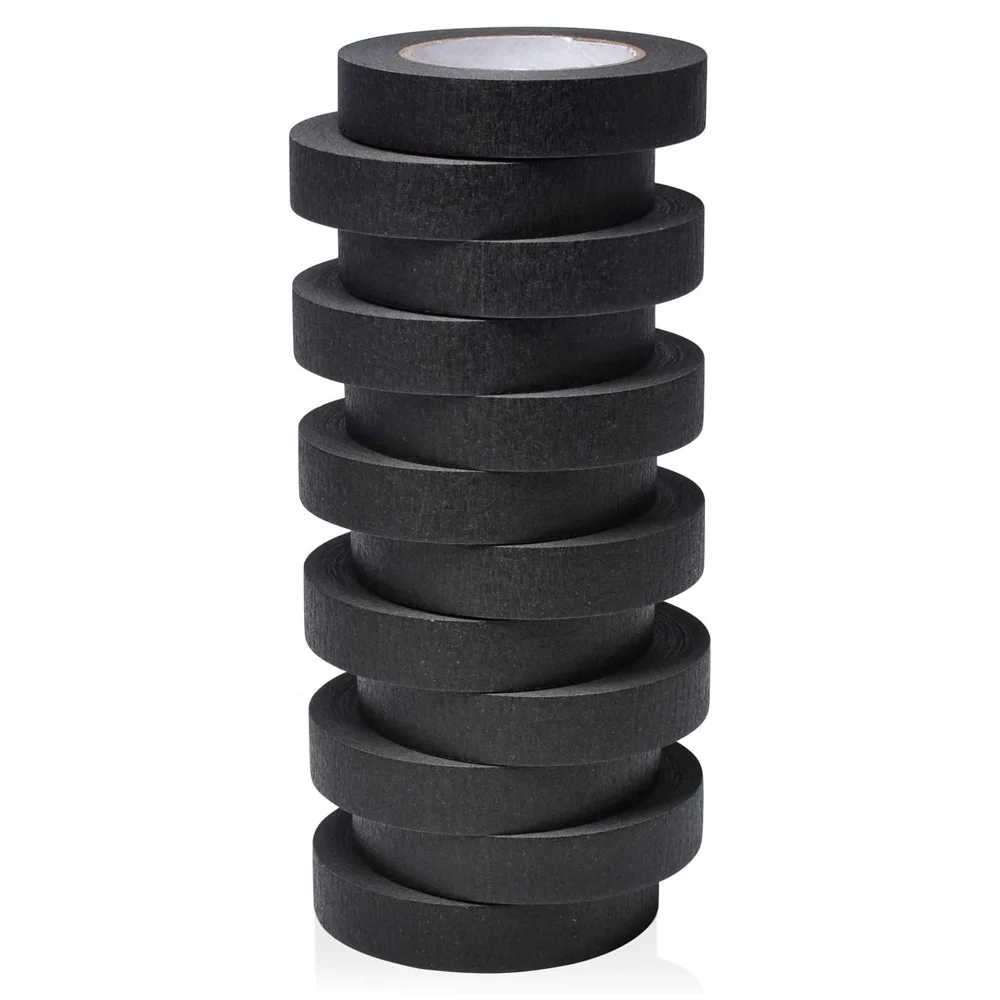 Custom Logo OEM Black Painters Paper Tape Easy Removal Trim Edge Finishing Decorative Marking Masking Tape