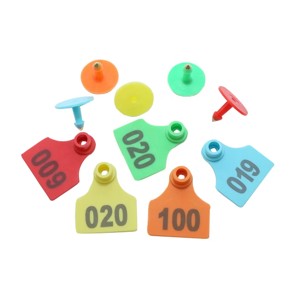 001-100 Number 5 Colors Plastic Tagger Sheep Cattle Hog Swine Sow Ear Tags TPU Animal Pig Ear Tag