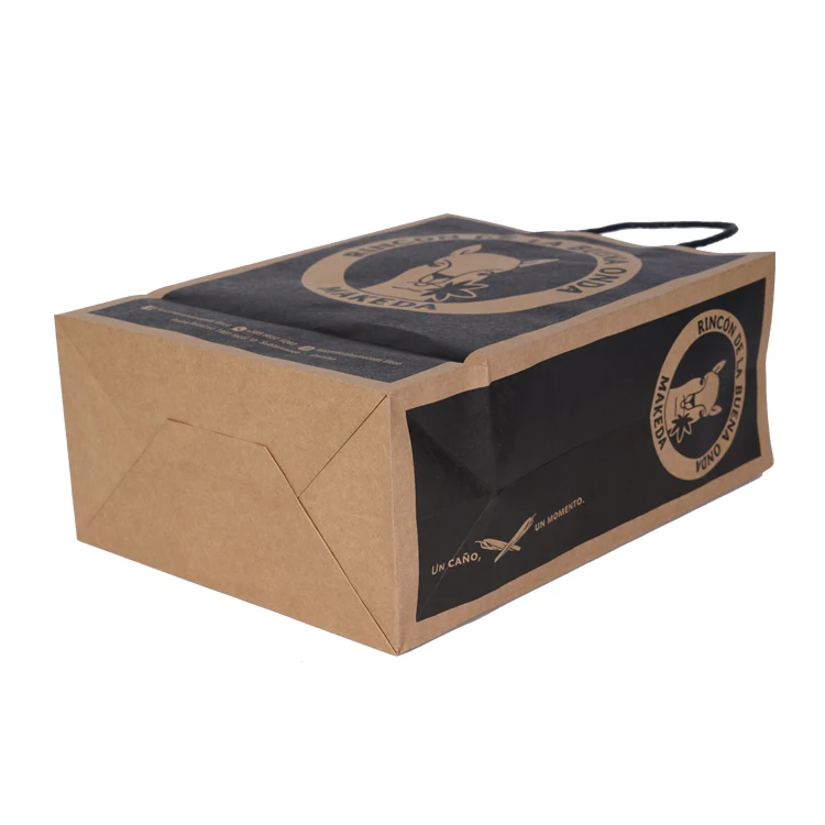 Cheap printed kraft paper shopping bags packaging twister paper handle with your own logo