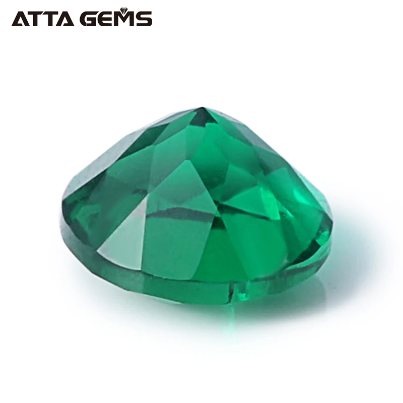 Hydrothermal Synthetic Emerald 6.5*6.5mm 1 Carat Round Cut Zambian Emerald Loose Gemstones