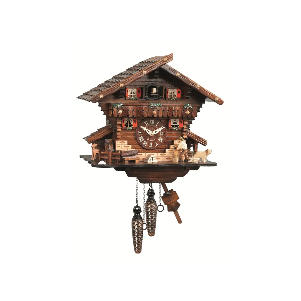 Germany Brand High Quality Handcrafted Chalet-Style Black Forest Cuckoo Clock With Moving Lumberjack With Music