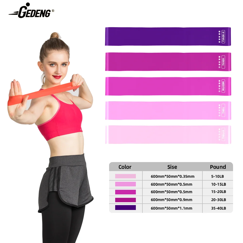 GEDENG TPE Wholesale Gym Workout loop Band Sets  Fitness Exercise Stretch Mini Latex Yoga Custom