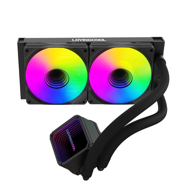 2023 New Design 240mm Computer Fan Cooler Cpu Computer Cases Desktop Tower AMD/Intel Cooling Fan LED Radiator