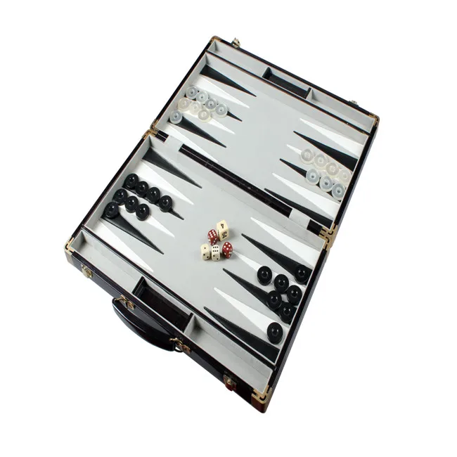 Fashion Family Game PU Leather Backgammon with acrylic chessmen