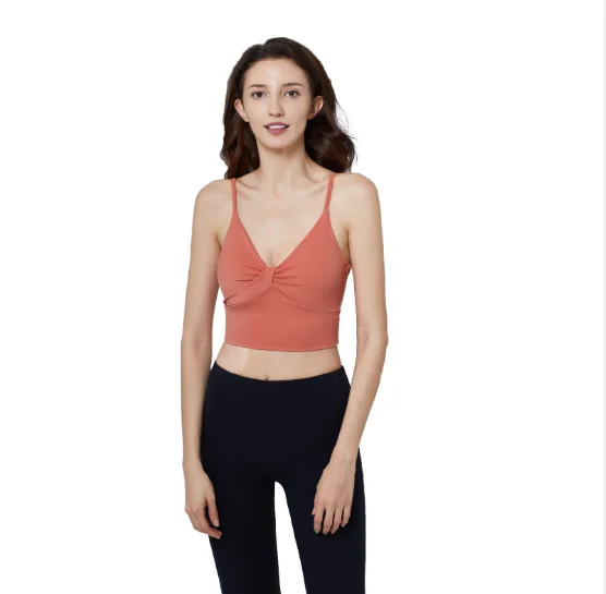 New Net Celebrity Fitness Ladies Short Vest Sports Street Sleeveless Loose Short Top Bra