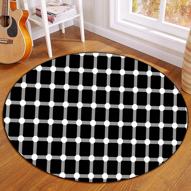 Drop shipping 3D Visual Trap Carpet Round Soft Floor Mat Custom Home Carpet Living Room Bedroom Floor Decoration Door Mat Carpet