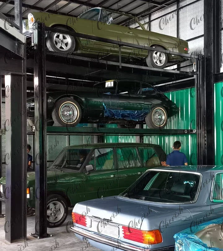3 vehicle lift car stacker parking lift four post for garage