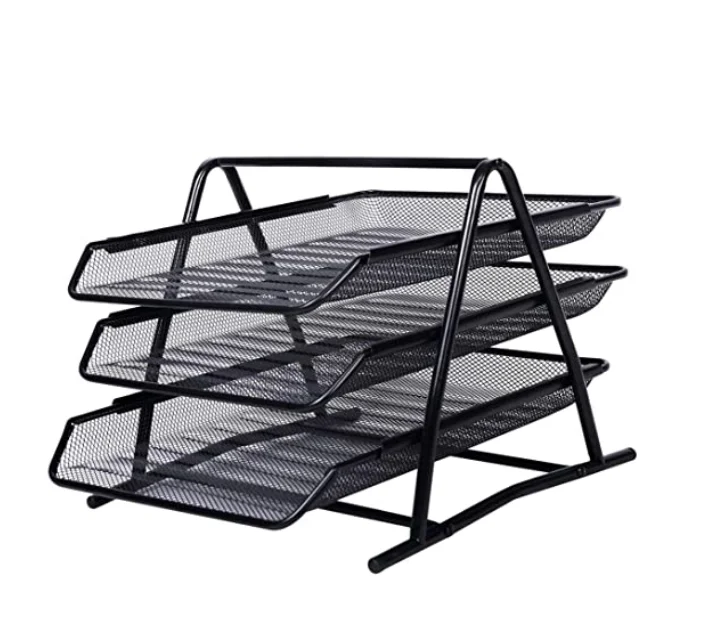 Desk Organizer Document Tray Modern three-Layer Drawer Metal Storage Holder Set