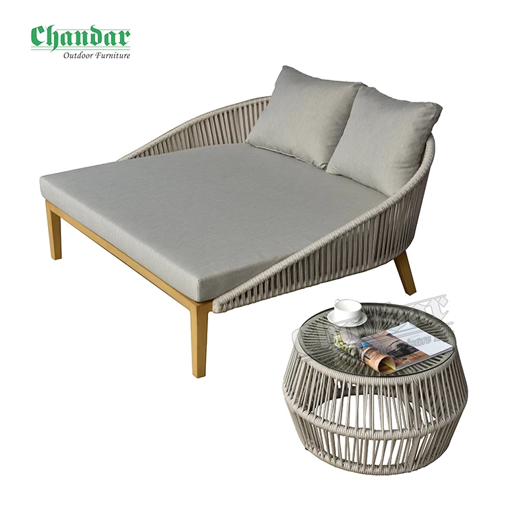 Устойчивая к любой погоде уличная террасная односпальная кровать современный диван пляжная круглая Лежащая