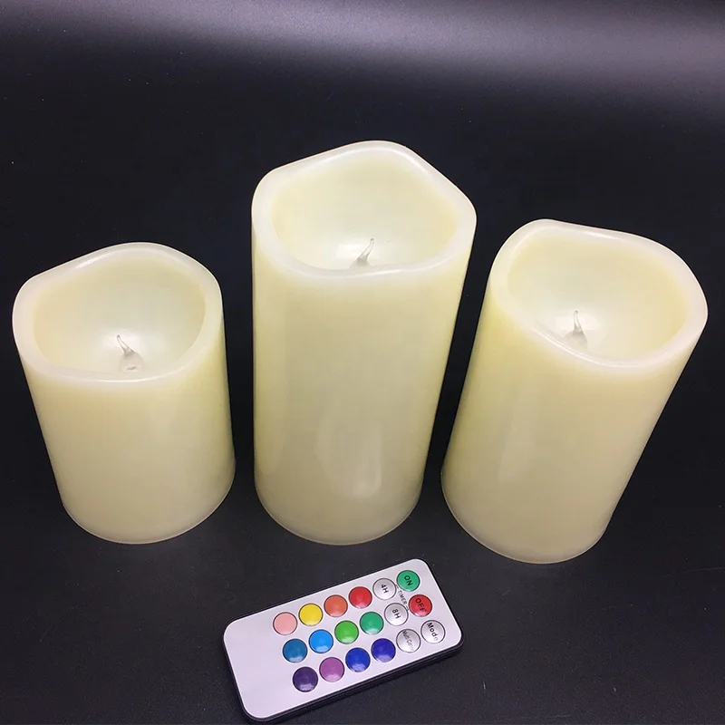 12 Color Changing Flameless LED Candle with 18 Keys Timer Remote Control