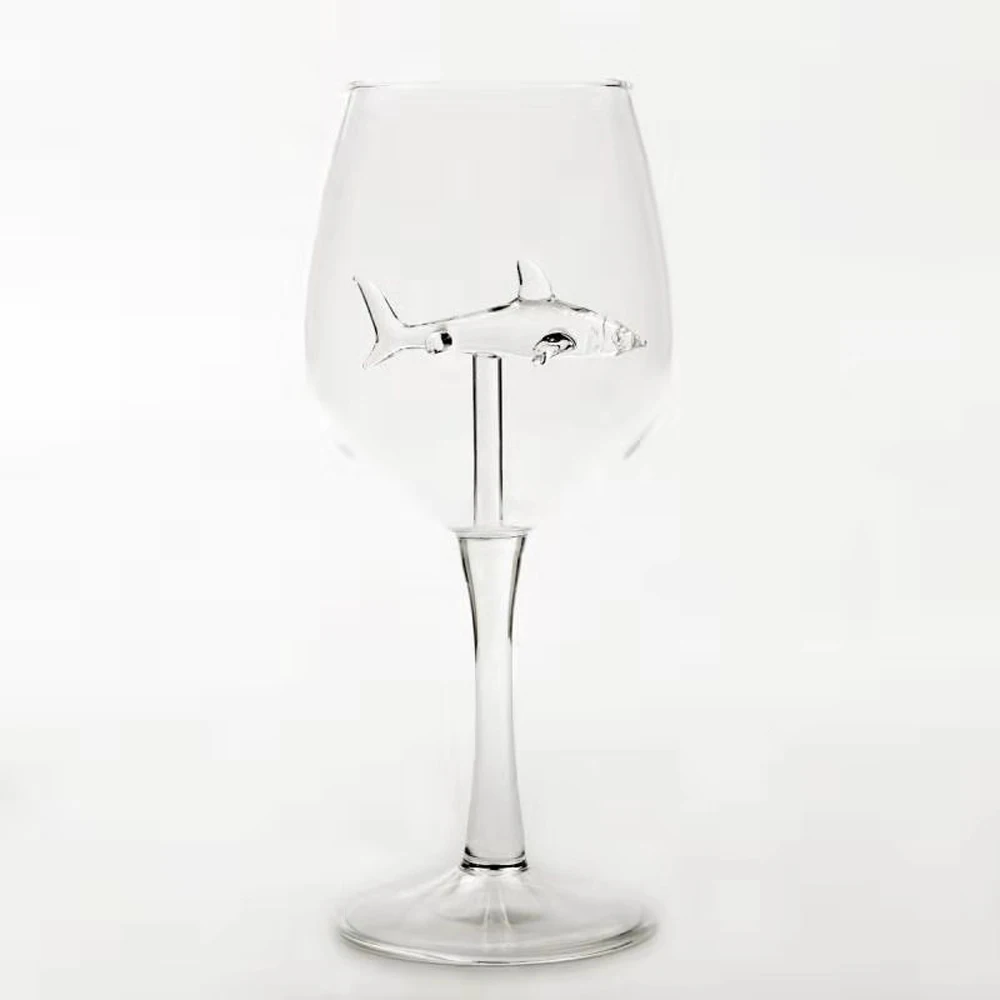 
We Love Animals NEW Hot Selling Novelty Shark Wine Goblet Shark Wine Glasses 