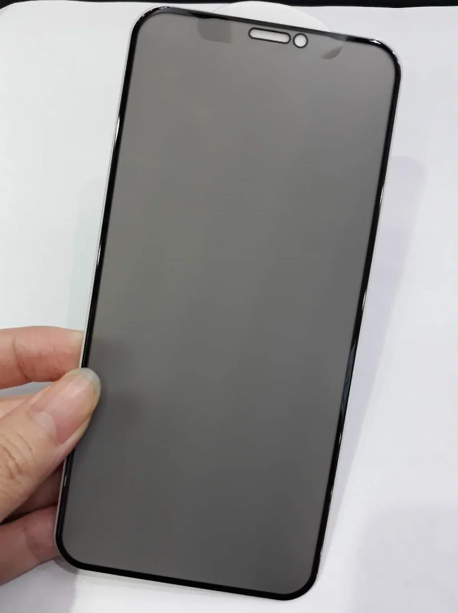 Newest 9H Glare Peeping Anti Spy Tempered Glass Glass Film For Samsung S10E Privacy full glue Screen Protector for iphone 12 13