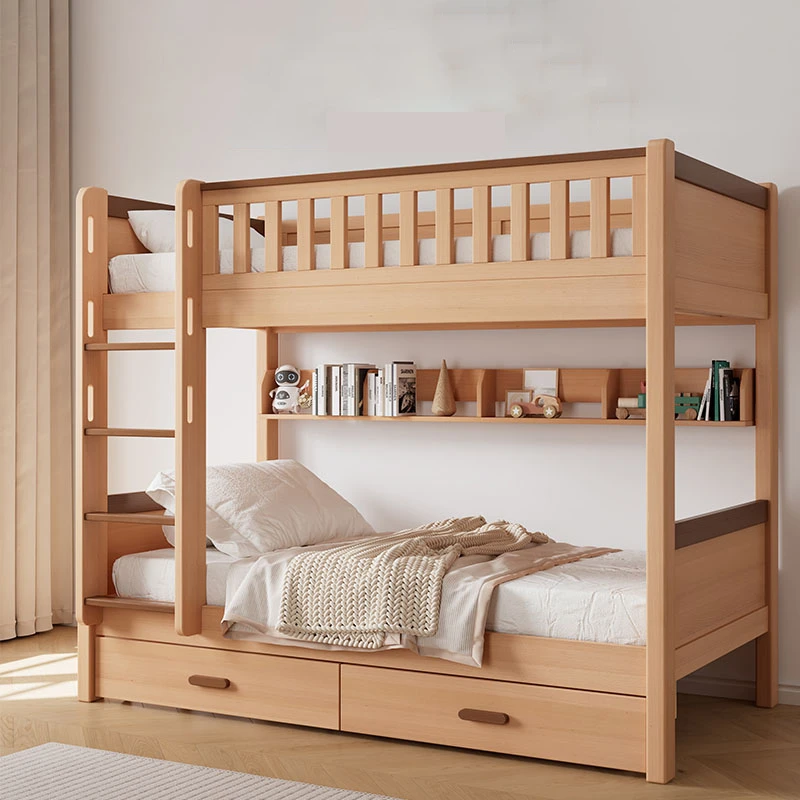 All solid wood adult children bunk bed high and low bed