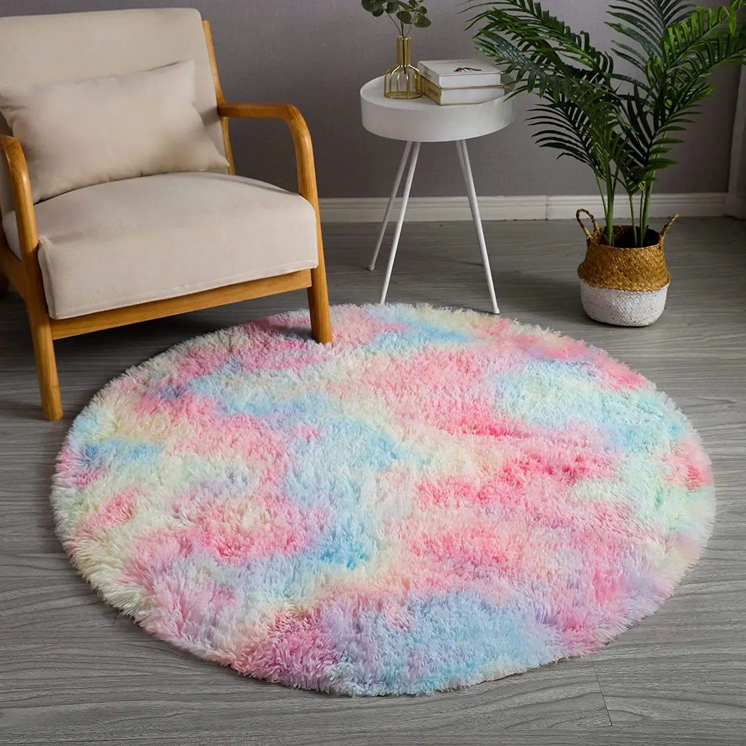 Factory price tie dye Cow brown Floor Plush Shaggy Polyester fluffy Home Non Slip Living Room Rug Carpets