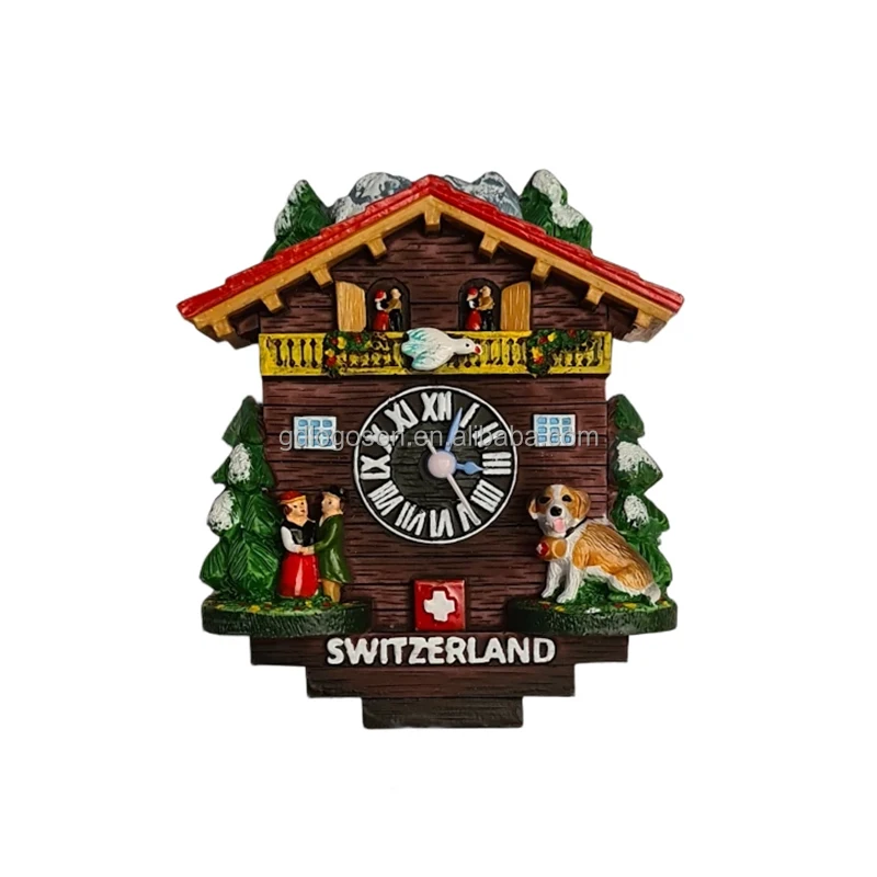 Supplies Round Shape Customised Travel CitiesTourist Souvenir Refrigerator Magnets Switzerland Metal Fridge Magnet Custom Logo