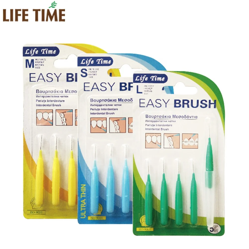 Interdental brush pick China factory soft blister card packing interdental brush toothpick for oral cleaning