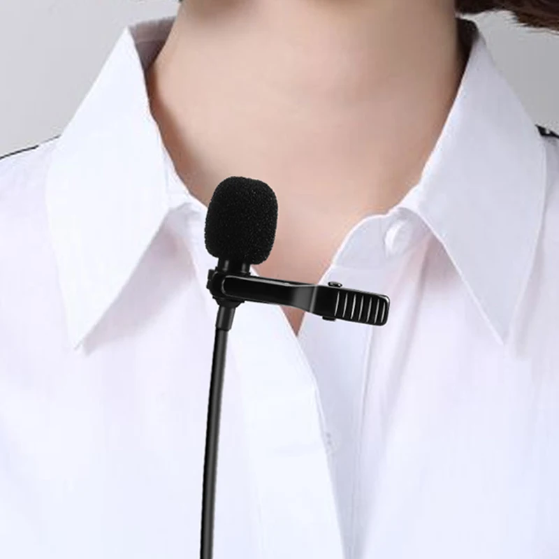 
Portable Wired Mic Lavalier Clip Lapel Microphone With Pouch For I phone Type c 3.5mm Plug For Conference Class 