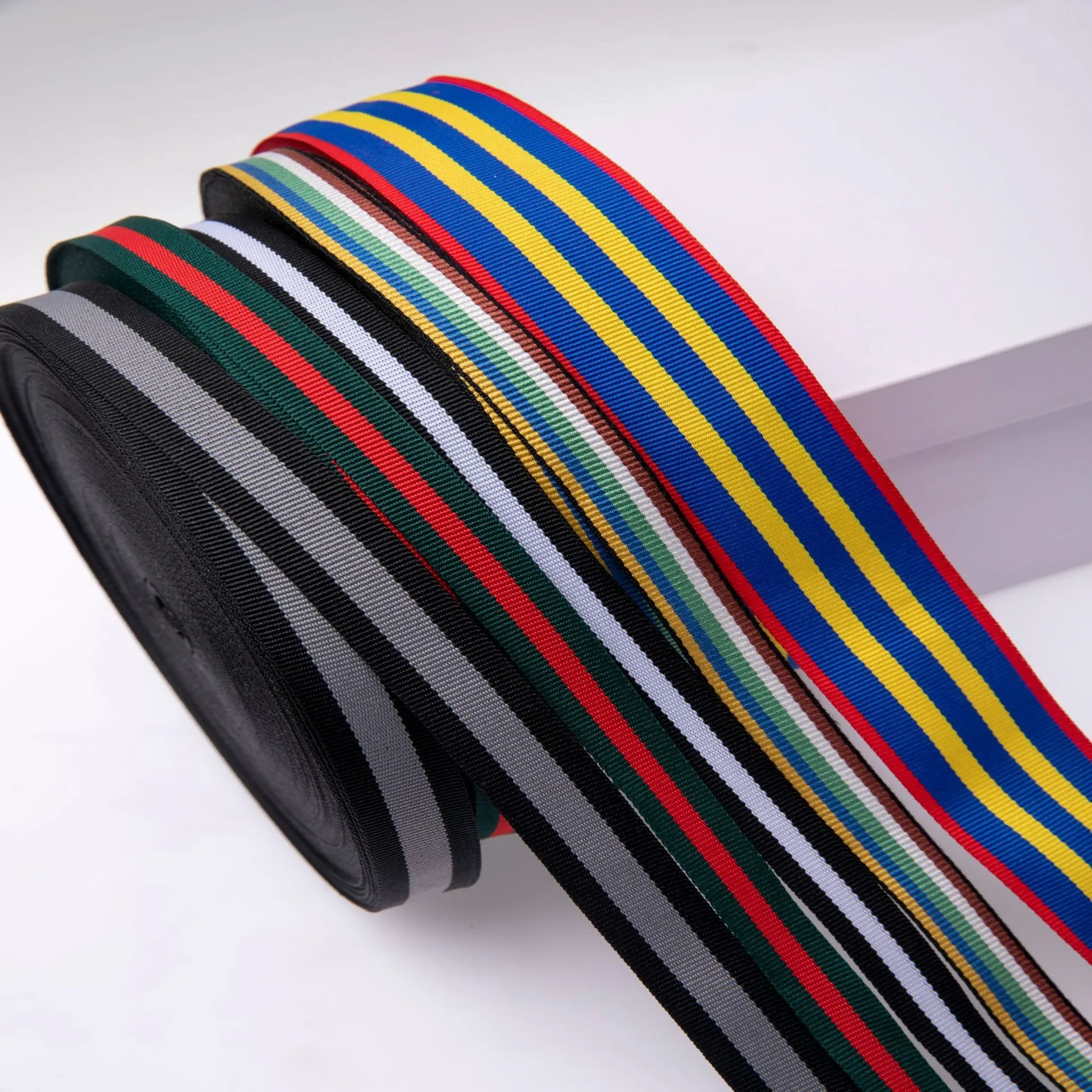 Manufacturer Direct Sale Custom Arbitrary Logo Recycled Tapes Durable RPET Polyester Woven Webbing For Garment Accessories