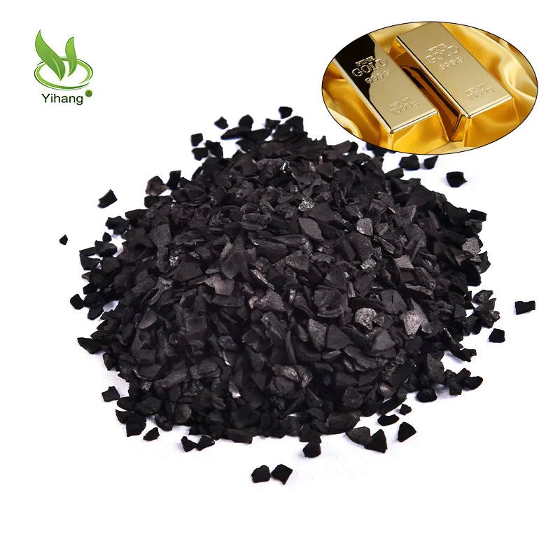 YIHANG 6x12 Mesh Coconut Shell Activated Carbon For Gold CIP CIL Gold Mine Usage Activated Carbon
