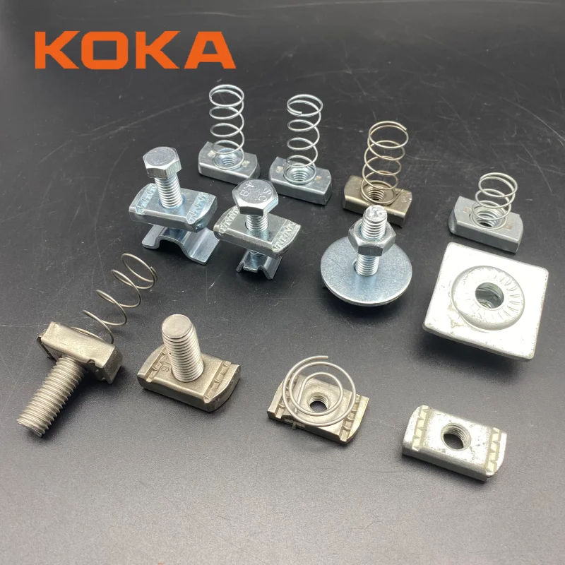 Stainless steel ss304 ss316 clamping Channel Spring nut with spring