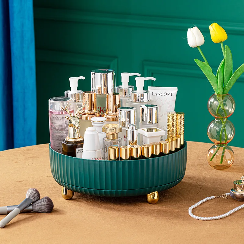 360 Rotation Non-Skid Pantry Cabinet Lazy Turntable with Wide Base Storage Bin Rotating Organizer for Kitchen Seasoning