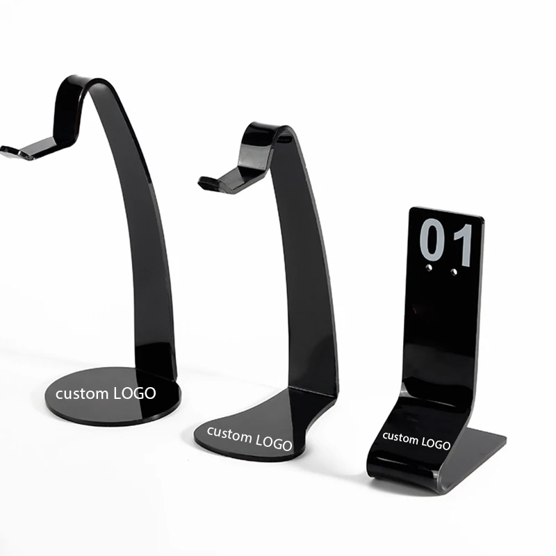Wholesale Custom Desktop Black Lightweight Gaming Headphone Holder Acrylic Headphone Stands