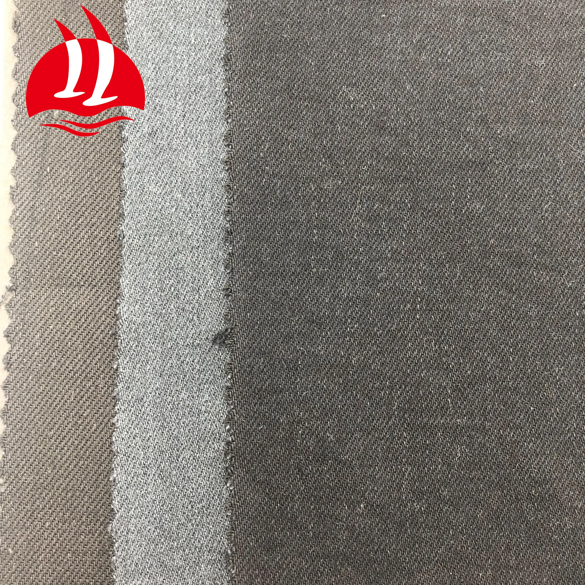 
12.7OZ Cotton polyester spandex blend stretch twill woven black denim jeans fabric 