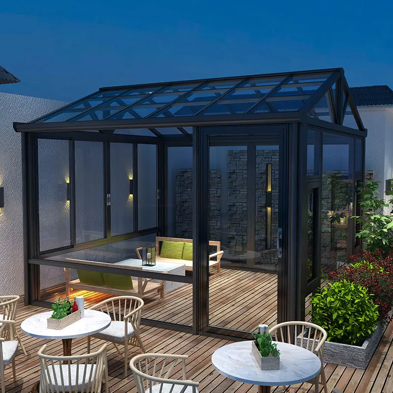 Middle East Hot Selling SPA Aluminium Sun room Heat Insulated Tempered Glass Room for villa
