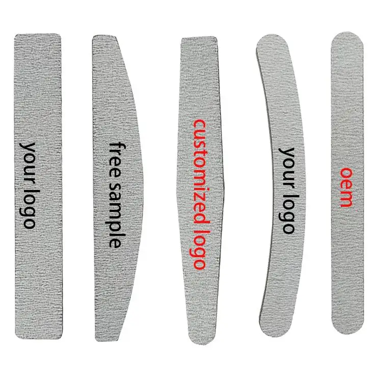 Zebra long diamond half moon custom logo double-sided emery boards nail files set 100 180/240 Nail File