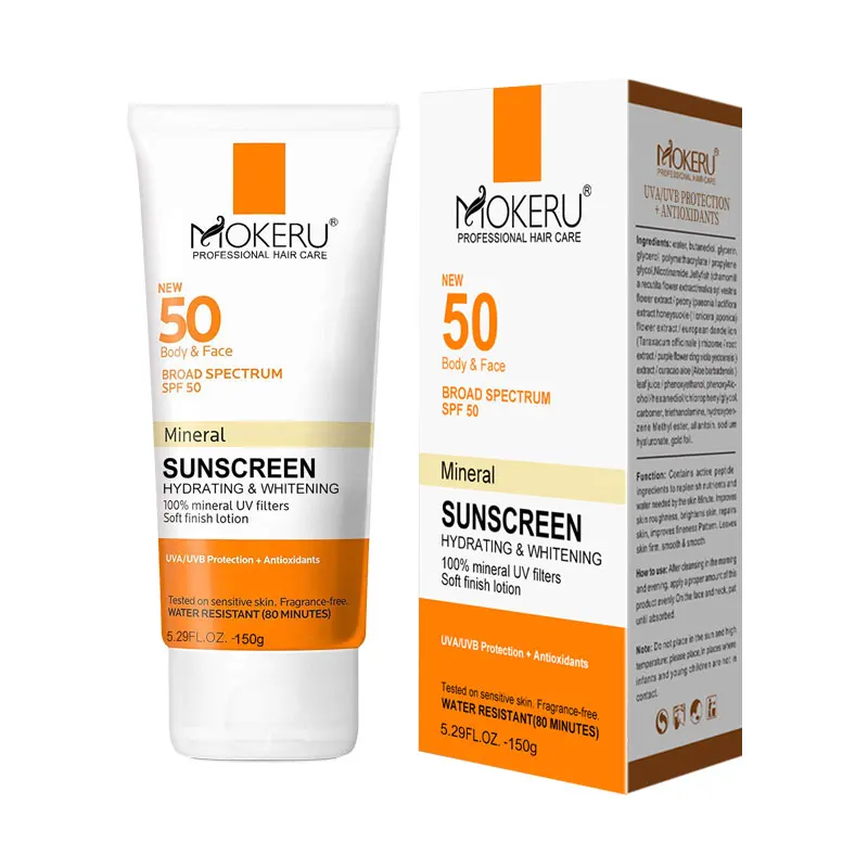 UVA UVB протектор длительный минеральный солнцезащитный крем SPF 50 + без масла