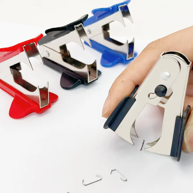 Случайный цвет 1 шт. Мини Портативный стандартная металлическая антистеплер ногтей выдвижной экстрактор для школы и офиса инструмент для переплета-расходные материалы