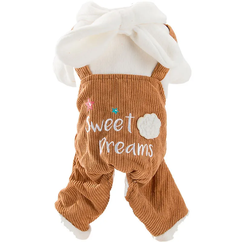 Autumn And Winter Thick Warm Cat Clothes Cute Letter Printing Four-legged Pet Clothes