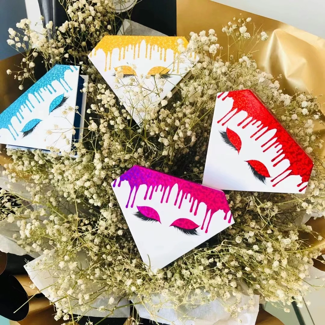 Diamond Lash Packaging Box Bulk 25 Mm Mink Strip Eyelashes 15Mm 20 Mm Siberian Fluffy Mink Lashses