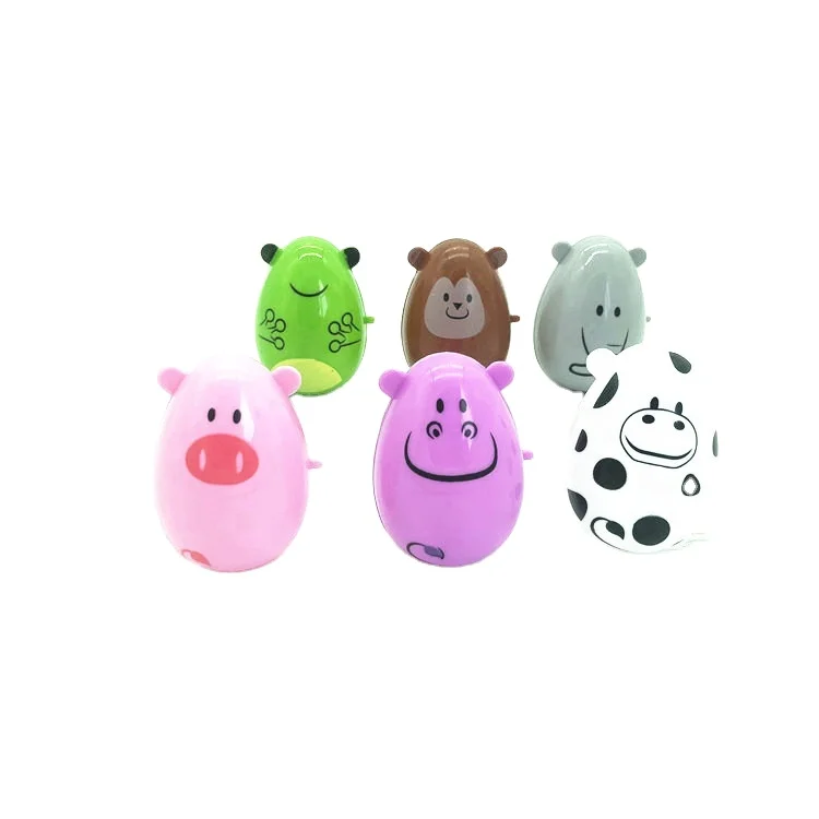 Hot sale surprise to animal plastic easter egg for children 6*4cm plastic easter egg for sale