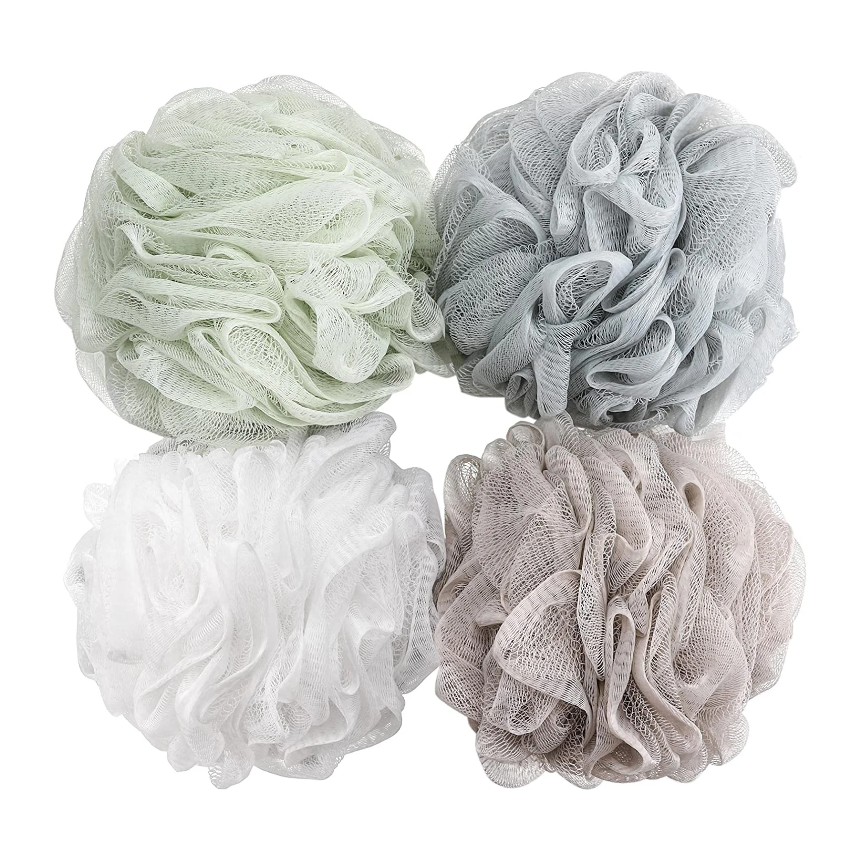 2022 Custom Logo Assorted Colors Bath Sponge Shower Mesh Pouf Exfoliating Sponge Beautiful Loofah Shower Sponge Bath Ball