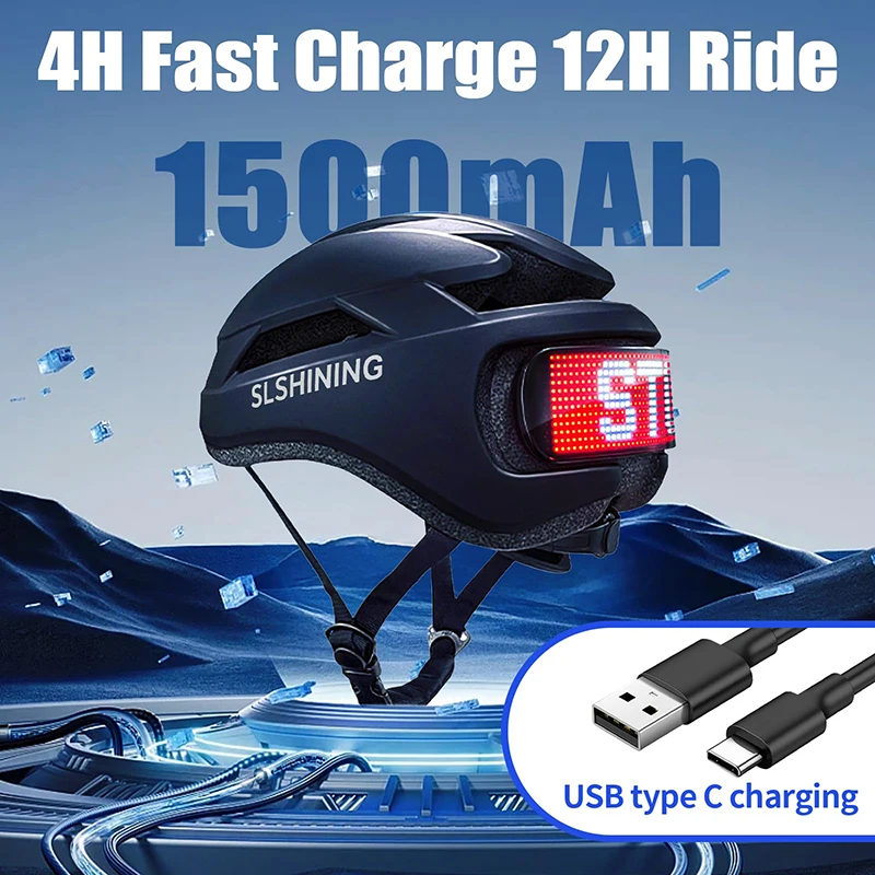 Smart APP Bluetooth LED Display Helmet Sports Mountain Motorcycle Outdoor Riding Bike LED Helmet Light