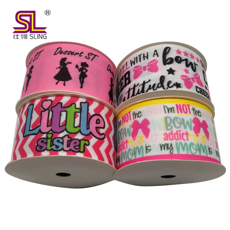 New arrival thermal transfer custom cartoon printed 63mm grosgrain ribbon