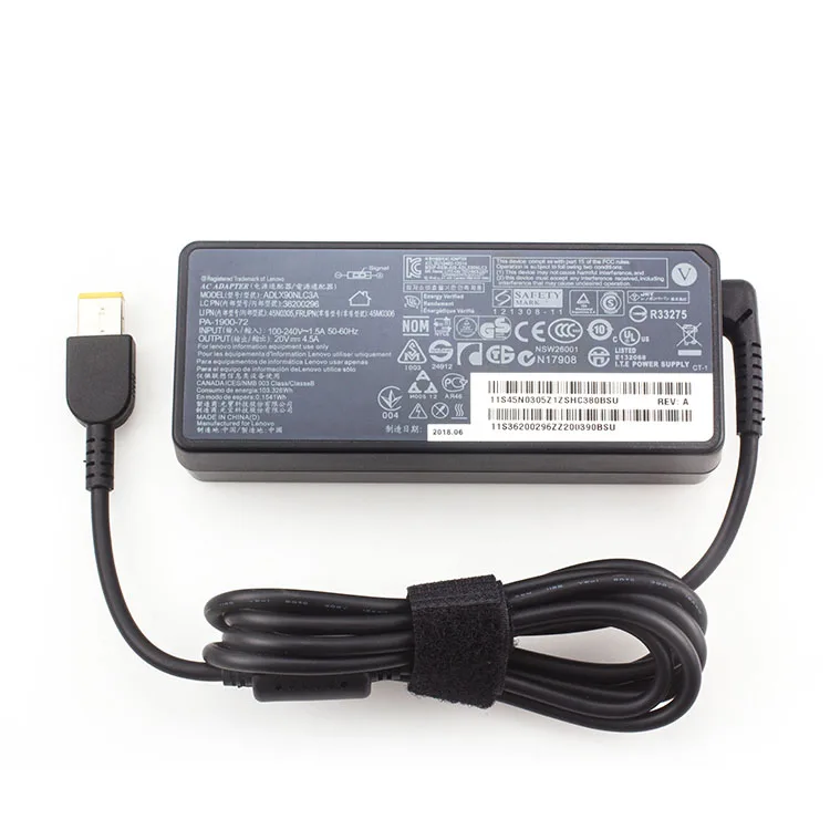 90W Slim tip AC Power Adapter(Power Supply) with 3 Prong Power Cord for Lenovo ThinkPad Yoga 260 370,T470 T450s T460s T440s T450