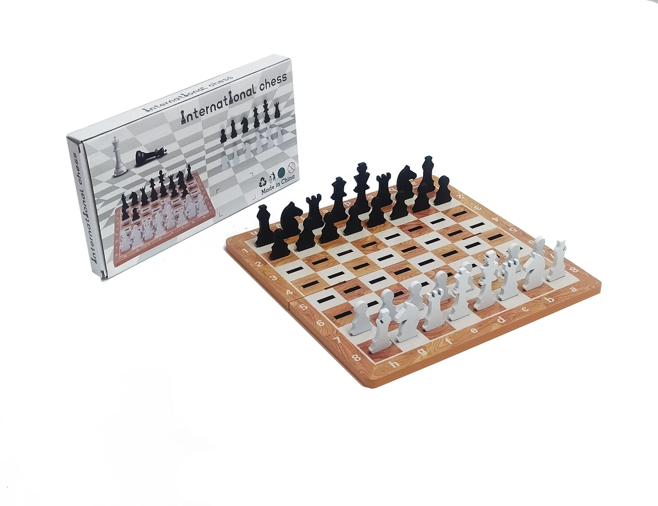 Wooden Chess Games Portable Folding Chess Board Childhood Wooden Chess Game Set
