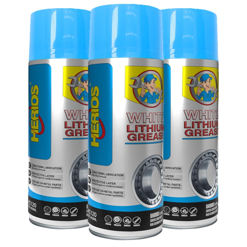 450ML HERIOS Car Care Products White Lithium Grease Deep Lubricant Spray Anti Rust