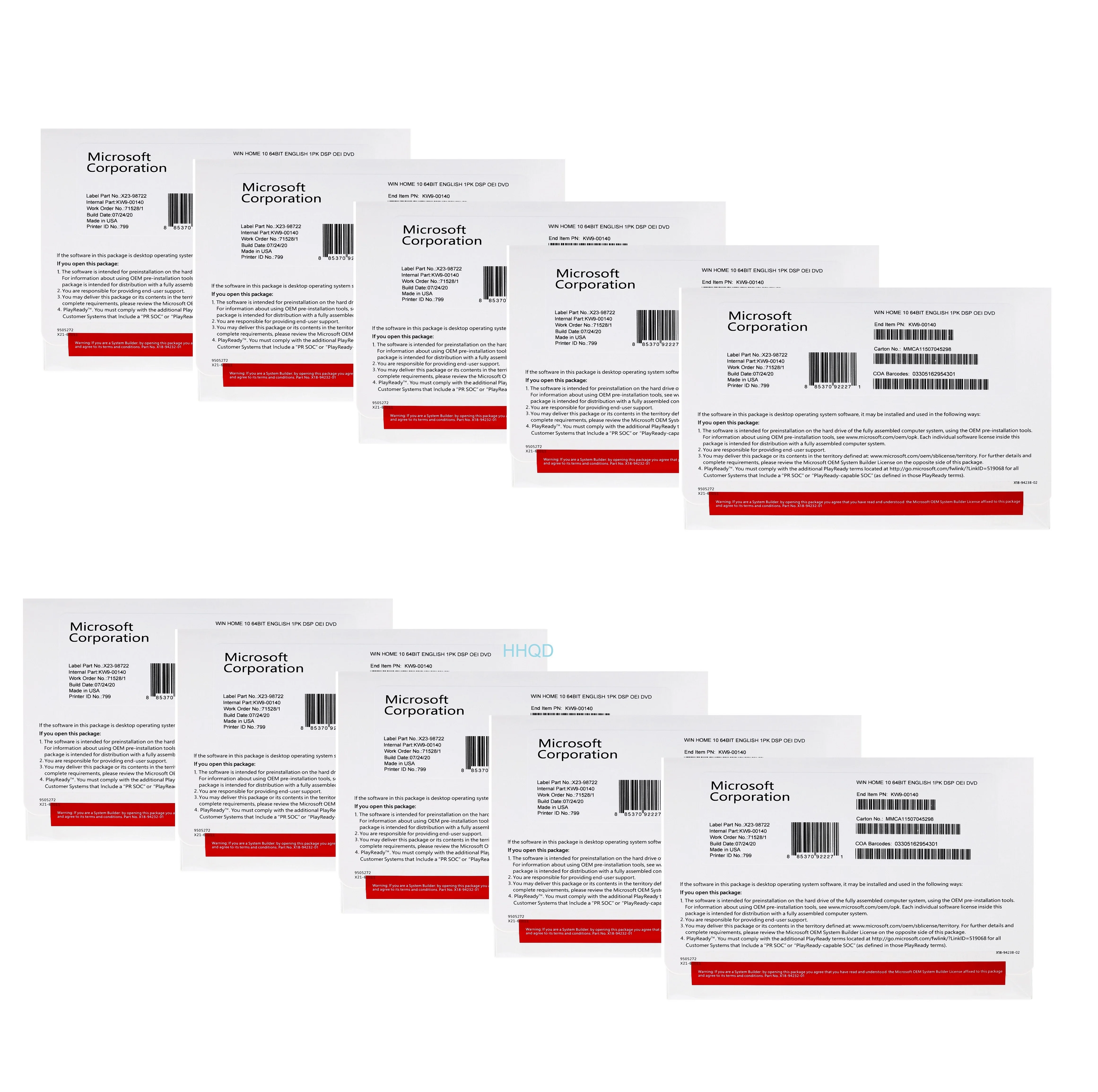 Computer hardware Windows 10 professional  32bit 64 bit OEM license key activation online windows 10 pro oem dvd pack software