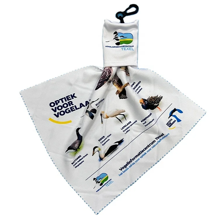 New Design Glasses Cleaning  Cloth With Plastic Clip Keychain