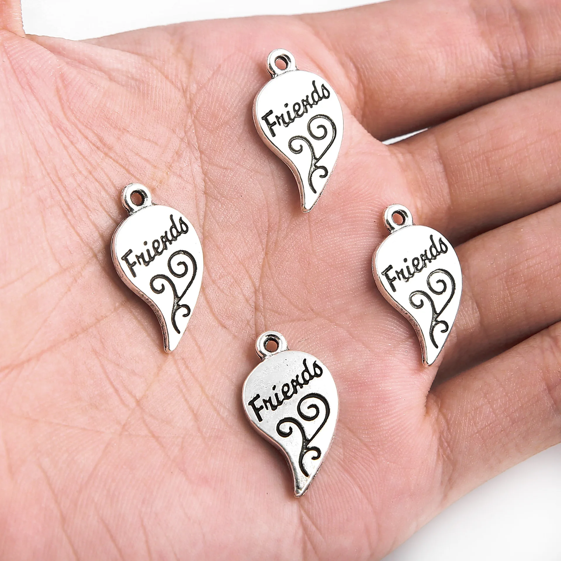 New DIY Jewelry Accessories Alloy letter Best Friend Charms Broken Heart Double Pendants