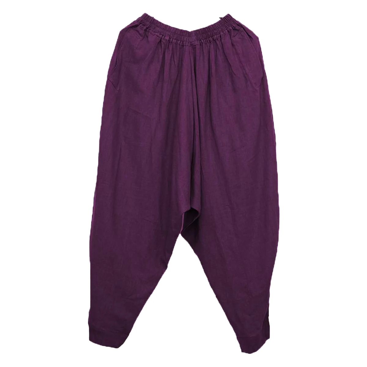 Gingtto Gingtto Fashion Summer Cotton Linen Solid Harem Pants Casual Baggy Pants