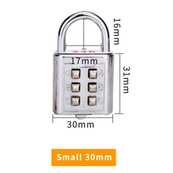 Push button digit combination lock safety padlock for the blind man