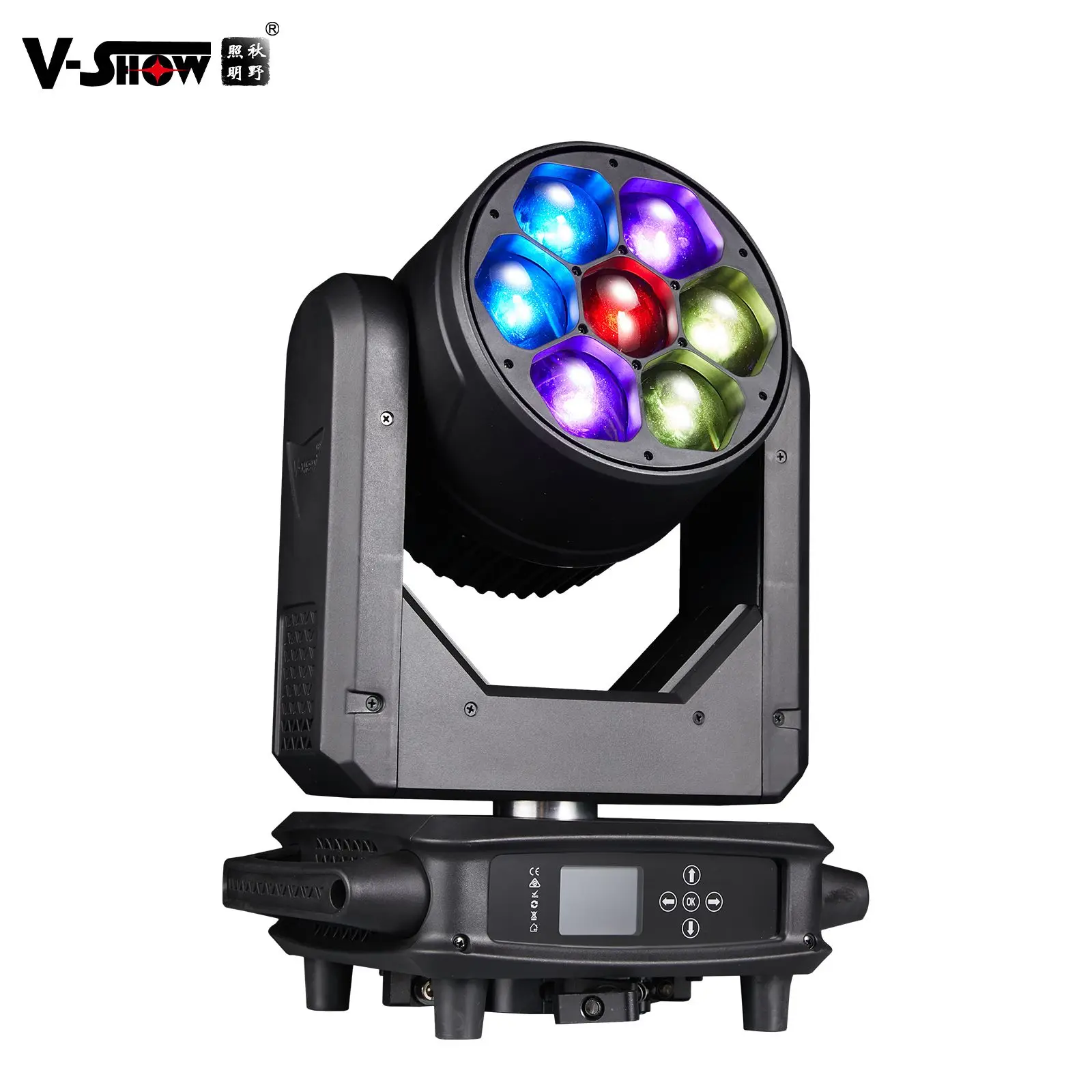VSHOW R740L 7*40w LED Beam Zoom Wash Moving Head Stage Light DMX Control Mode DJs Discos Lighting For Nightclubs Parties