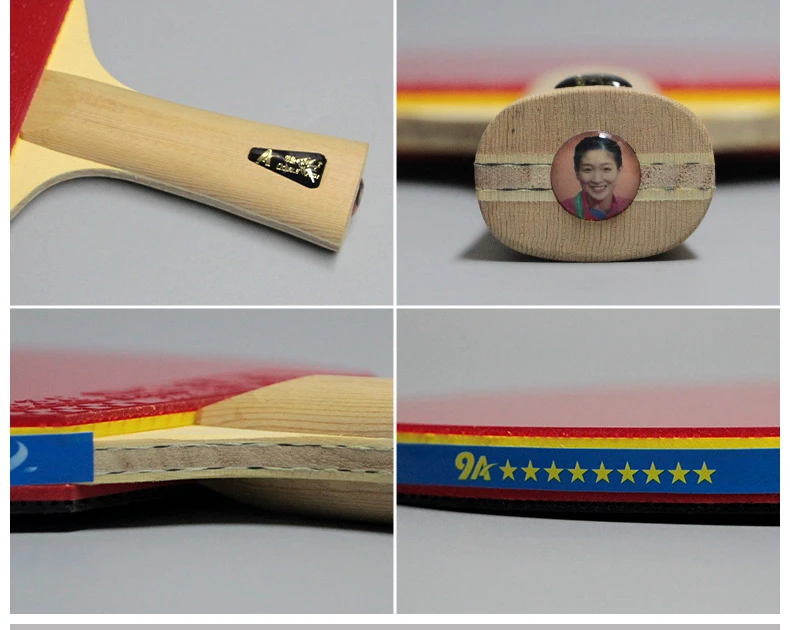 Double Fish Original Pro Carbon Wood Table Tennis Rackets, 5 Layers FL long handle Ping pong Paddles