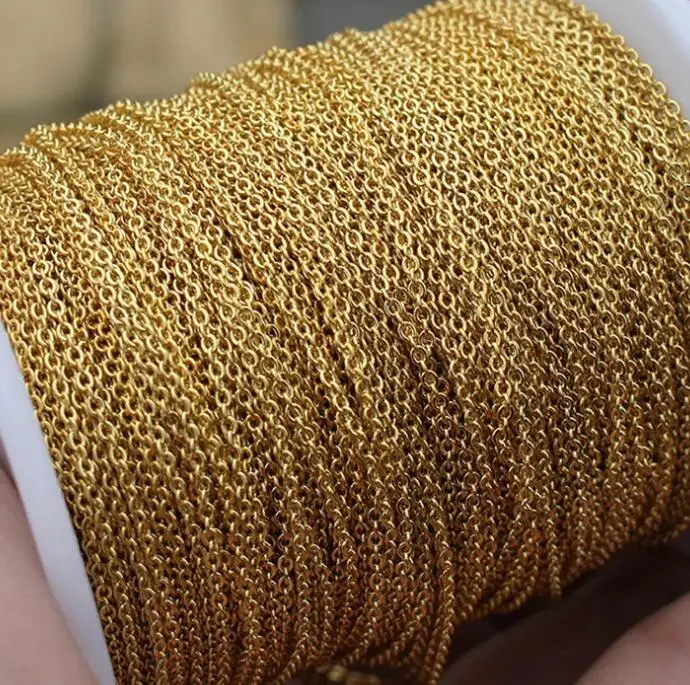 NANA high quality 18k gold plated chain, gold brass cable chain