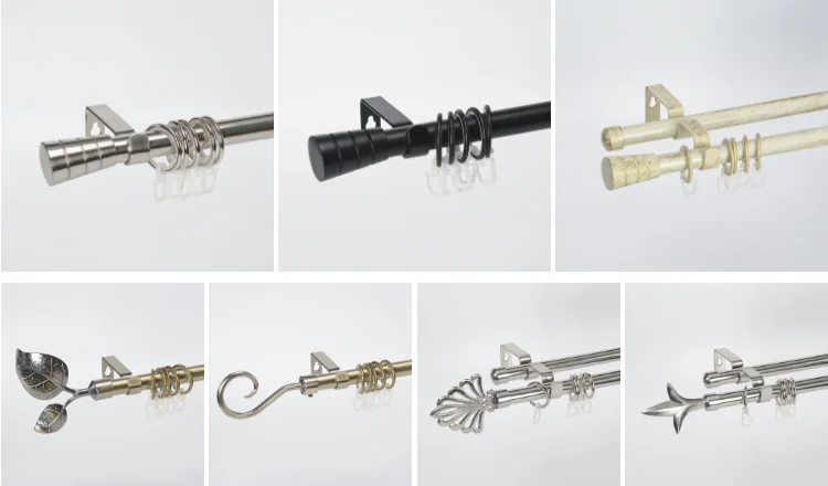 25/28MM High quality metal and plastic Curtain rod set, curtain poles