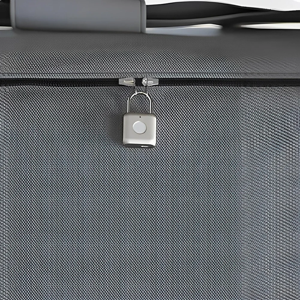 Fingerprint gym locker pad lock safety smart luggage padlock with usb charge cable waterproof finger print padlocks wholesale